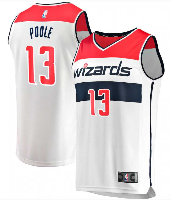 Mens Washington Wizards #13 Jordan Poole White Icon Edition Stitched Jersey Dzhi->washington wizards->NBA Jersey